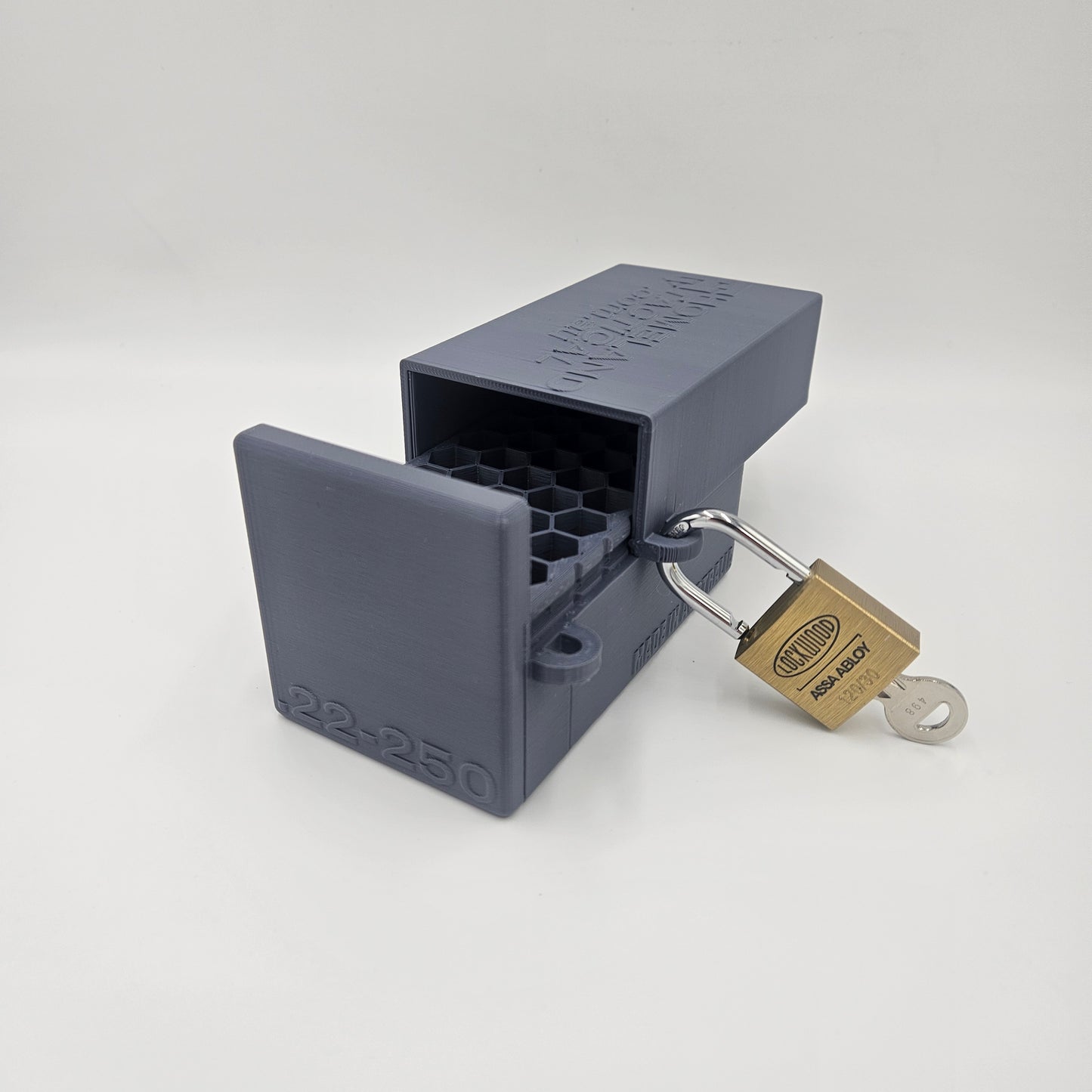 .22-250 Rem Lockable Ammo Box Ammunition Dispenser Lock Case 40 Round Storage