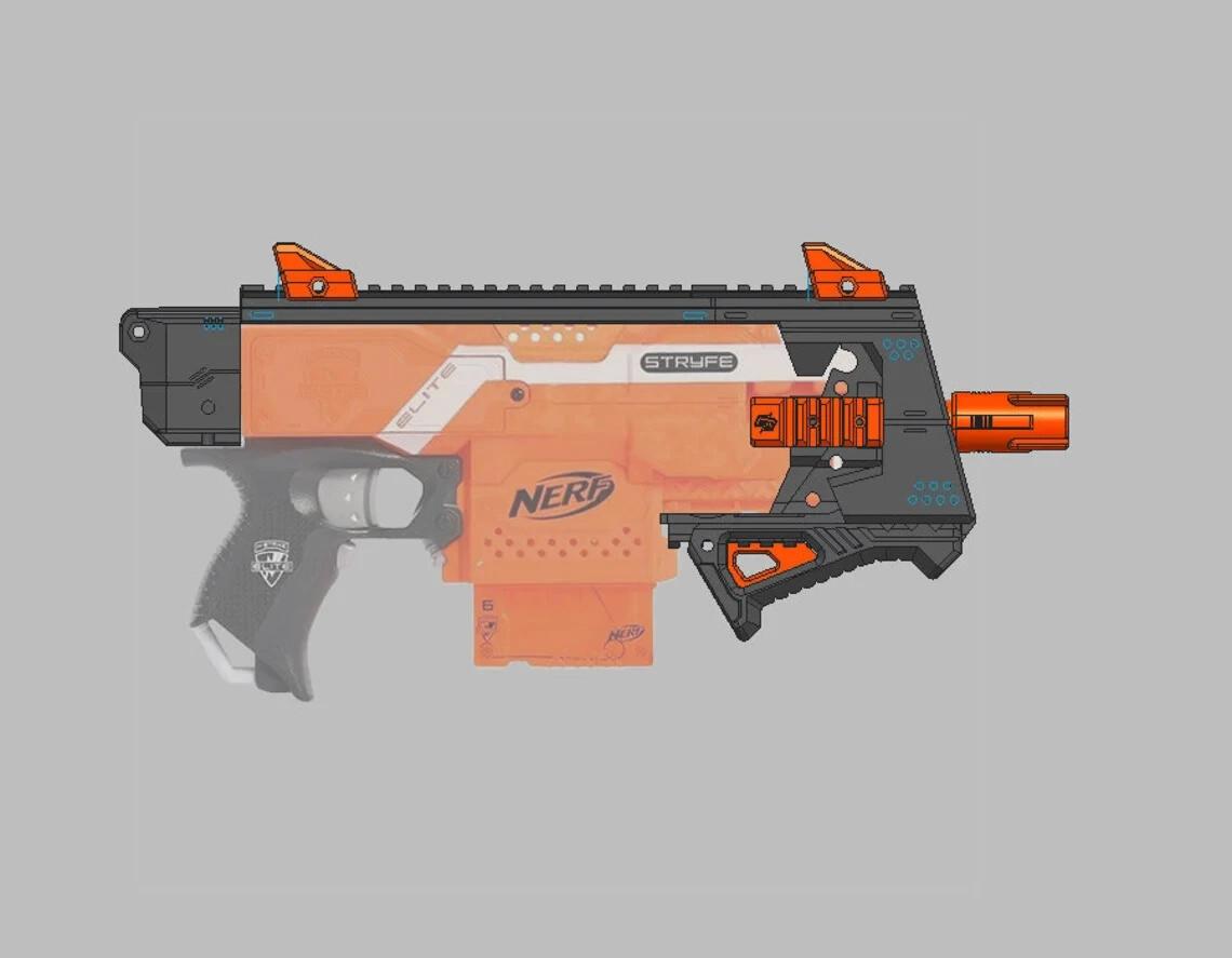 Nerf Stryfe Blaster Piranha Modified Kit Parts Only Semi-Auto Gun - Made in Aust