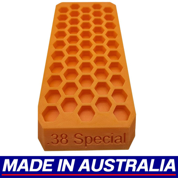 .38 Special Reloading Block Ammo Stand Ammunition Loading Tray 50 Round Capacity