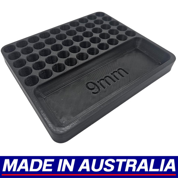 9mm Reloading Block Ammo Stand Ammunition Loading Tray 50 Round Pistol Cartridge