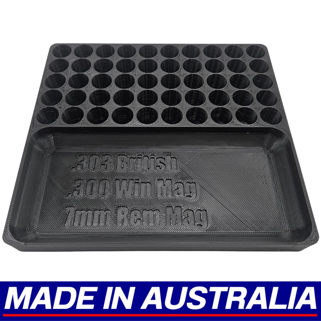 .303 .300 Win Mag 7mm Rem Reloading Block Ammo Stand Ammunition Loading Tray 50