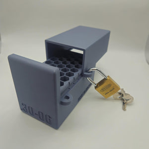 .30-06 Lockable Ammo Box Ammunition Dispenser Lock Case 40 Round Rifle Storage