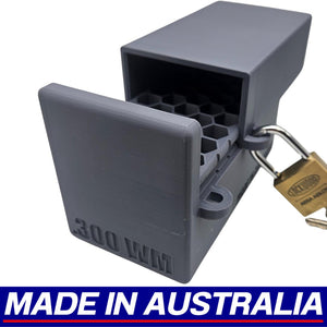.300 WM Winchester Magnum Lockable Ammo Box Ammunition Dispenser Lock Case 40x