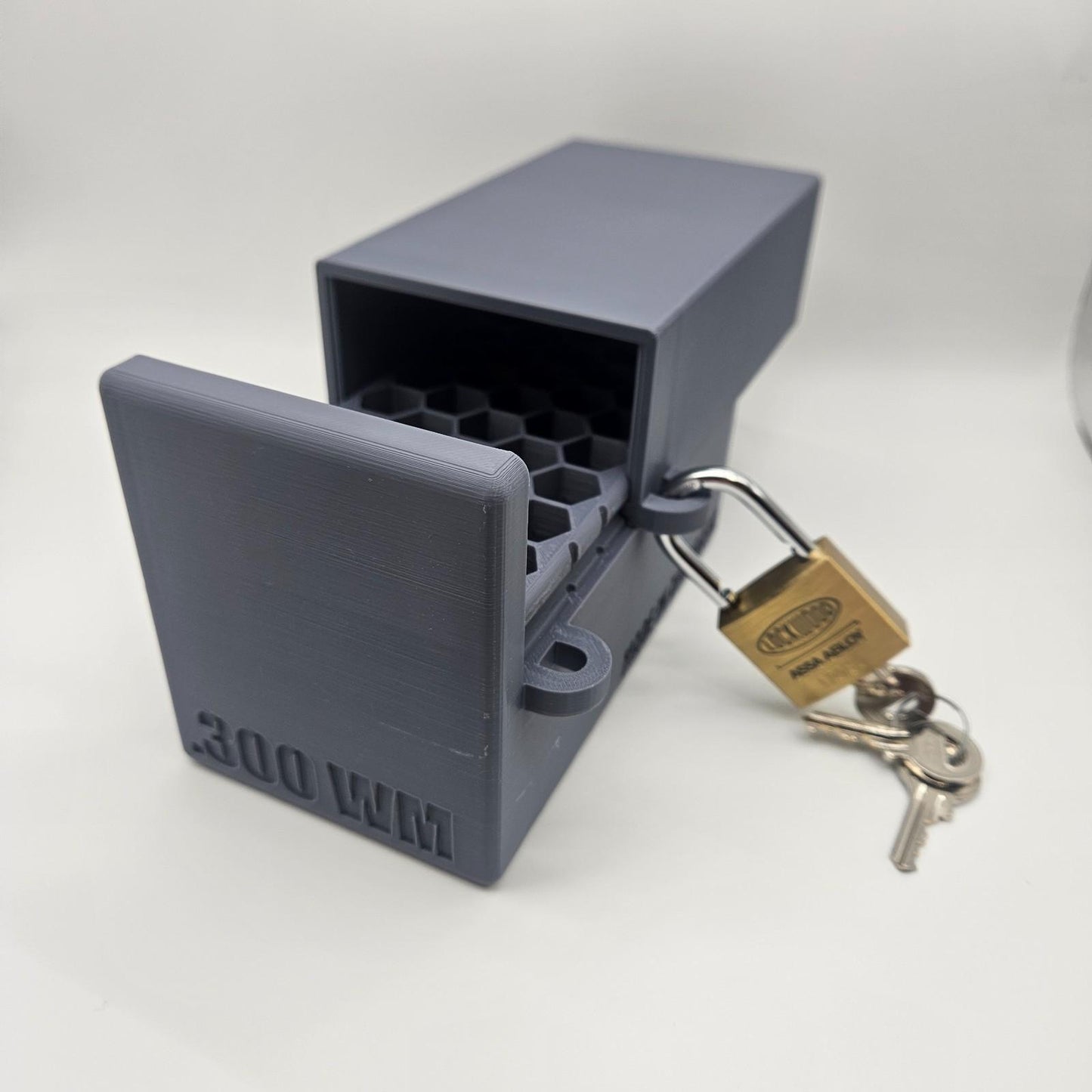 .300 WM Winchester Magnum Lockable Ammo Box Ammunition Dispenser Lock Case 40x