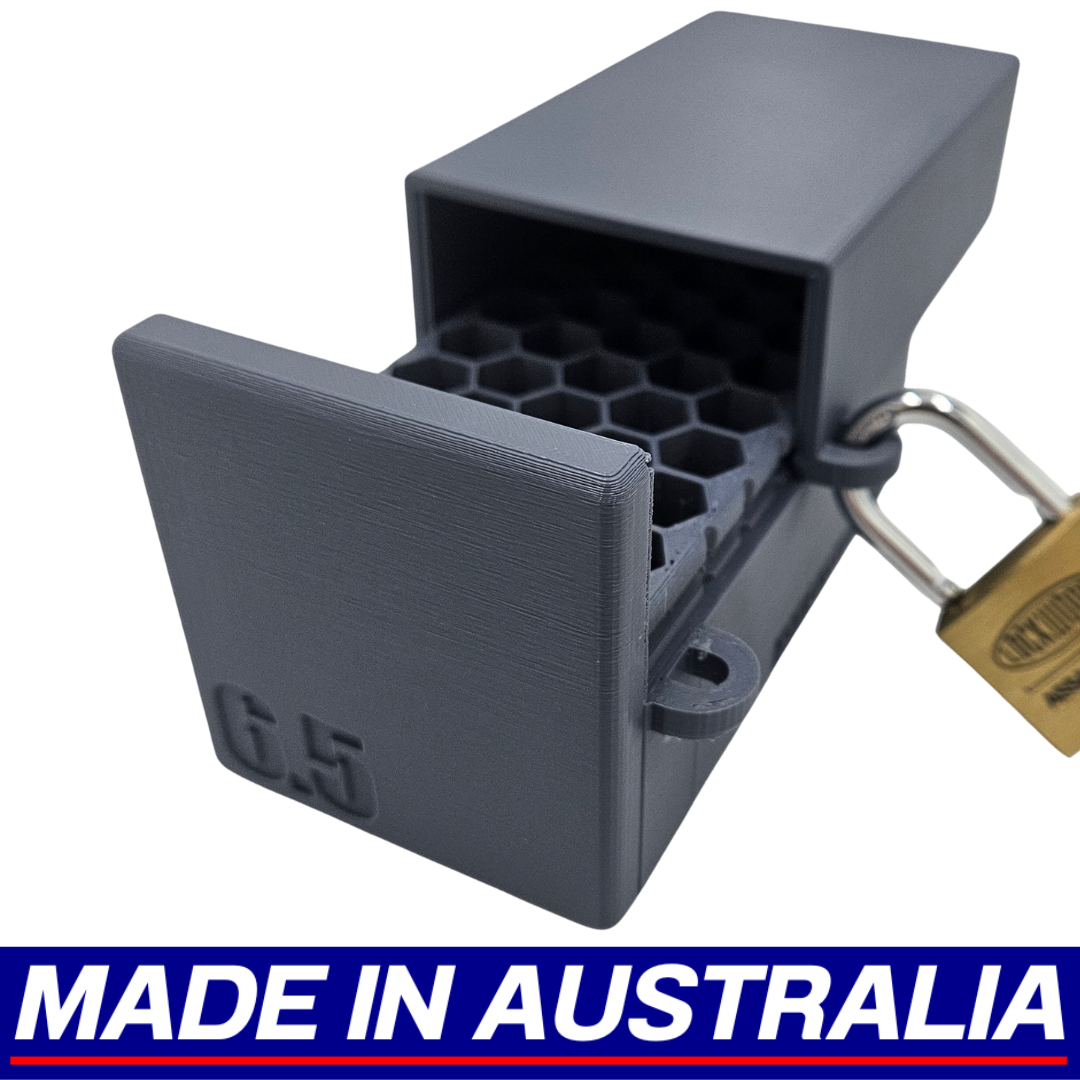 6.5 Creedmoor Lockable Ammo Box Ammunition Dispenser Lock Case 40 Round Storage