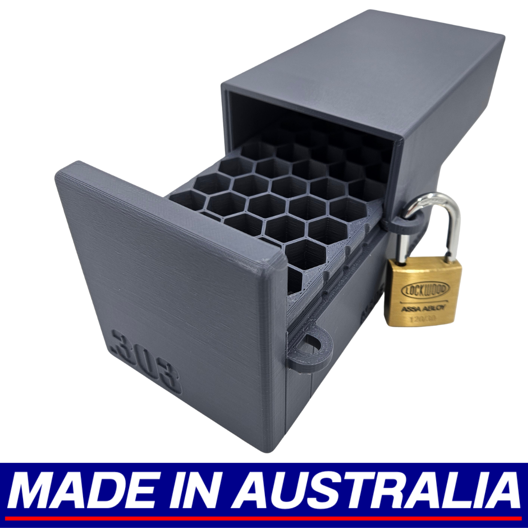 .303 British Lockable Ammo Box Ammunition Dispenser Lock Case 40 Round Storage