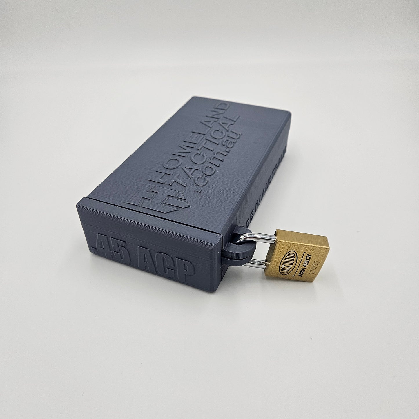 .45 ACP Lockable Ammo Box Ammunition Dispenser Lock Case 50 Round Storage