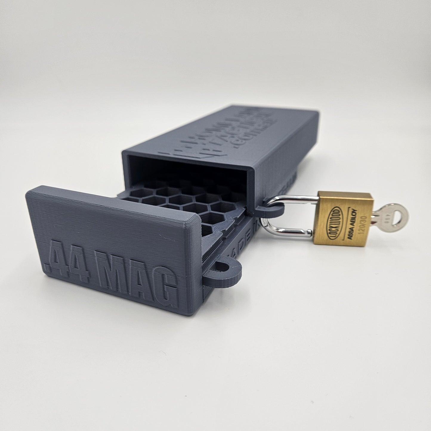 .44 Magnum Lockable Ammo Box Ammunition Dispenser Lock Case 50 Round Storage