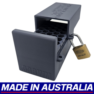 .338 WM Winchester Magnum Lockable Ammo Box Ammunition Dispenser Lock Case 40 Round Storage