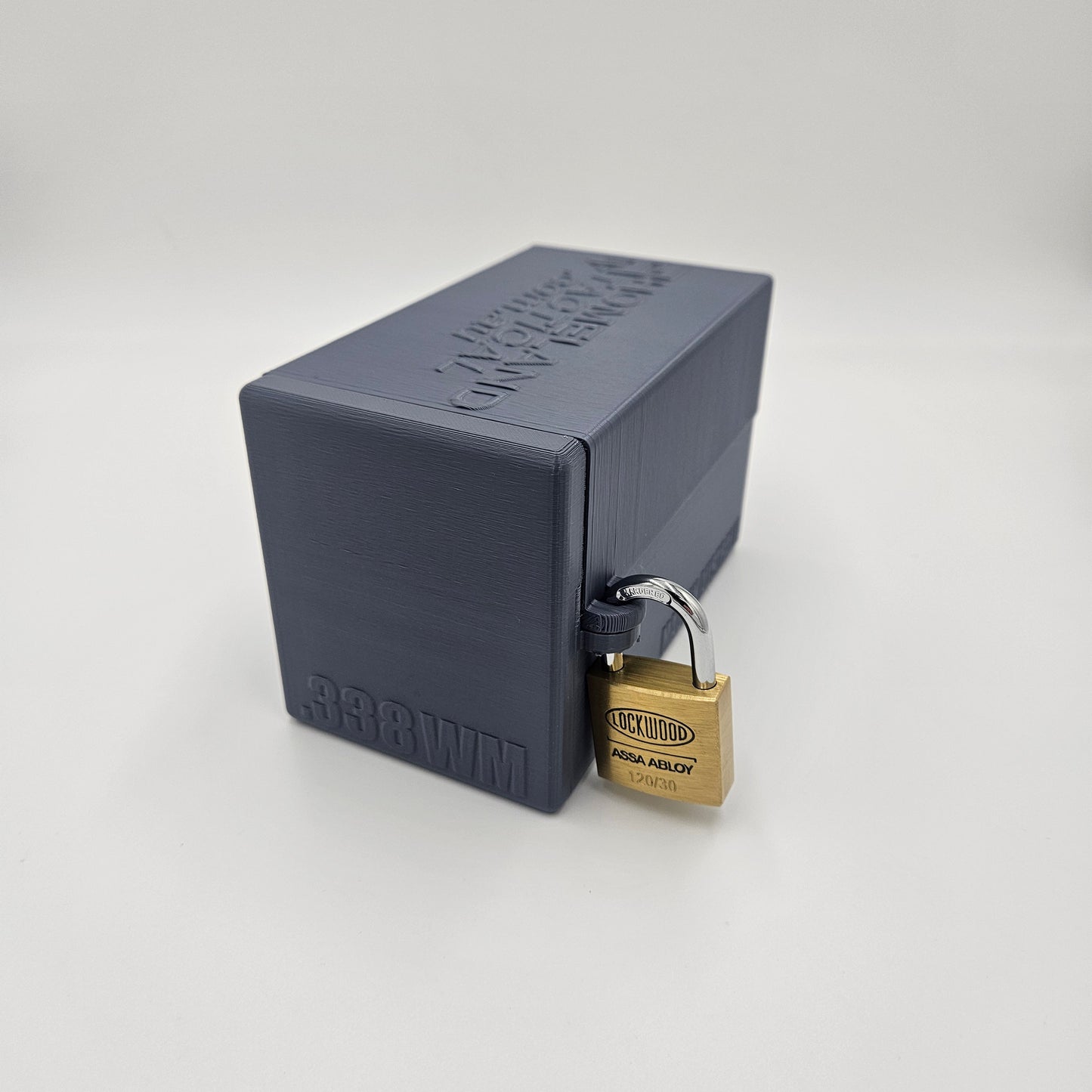 .338 WM Winchester Magnum Lockable Ammo Box Ammunition Dispenser Lock Case 40 Round Storage