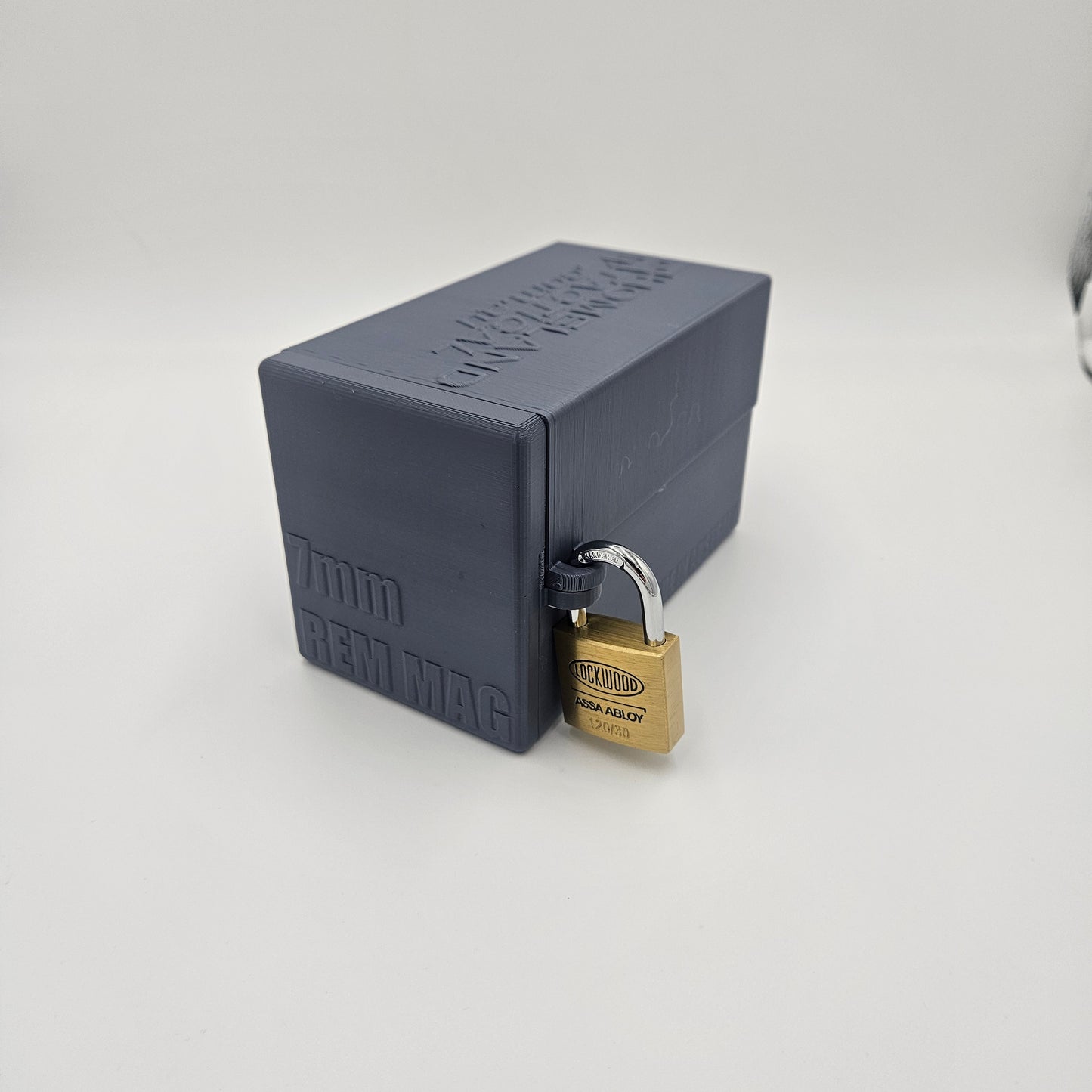 .338 WM Winchester Magnum Lockable Ammo Box Ammunition Dispenser Lock Case 40 Round Storage