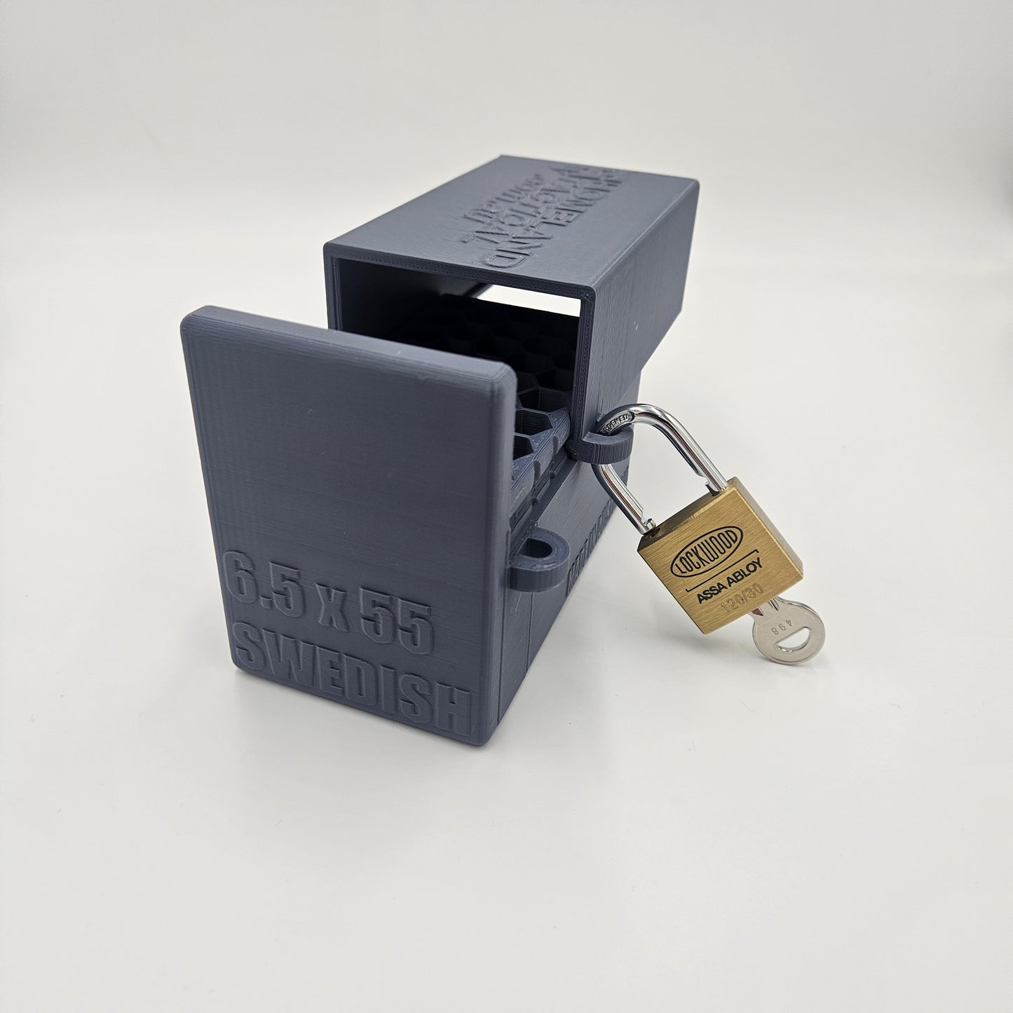 6.5x55 Swedish Lockable Ammo Box Ammunition Dispenser Lock Case 40 Round Storage
