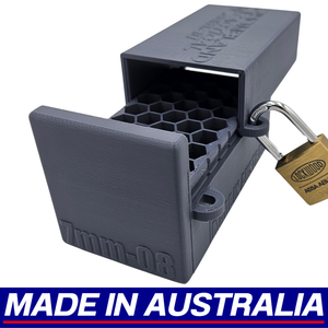7mm-08 Remington Lockable Ammo Box Ammunition Dispenser Lock Case 40 Round Storage