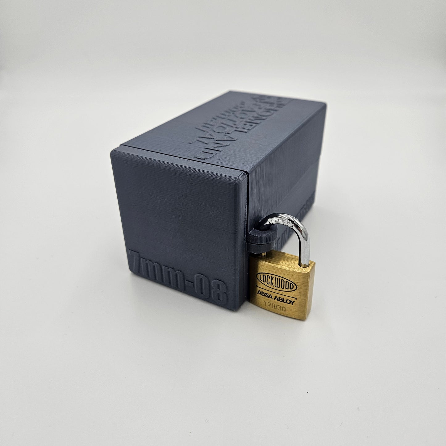 7mm-08 Remington Lockable Ammo Box Ammunition Dispenser Lock Case 40 Round Storage