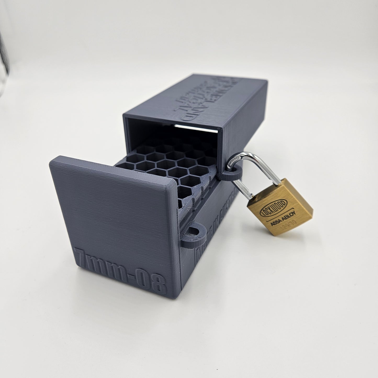 7mm-08 Remington Lockable Ammo Box Ammunition Dispenser Lock Case 40 Round Storage