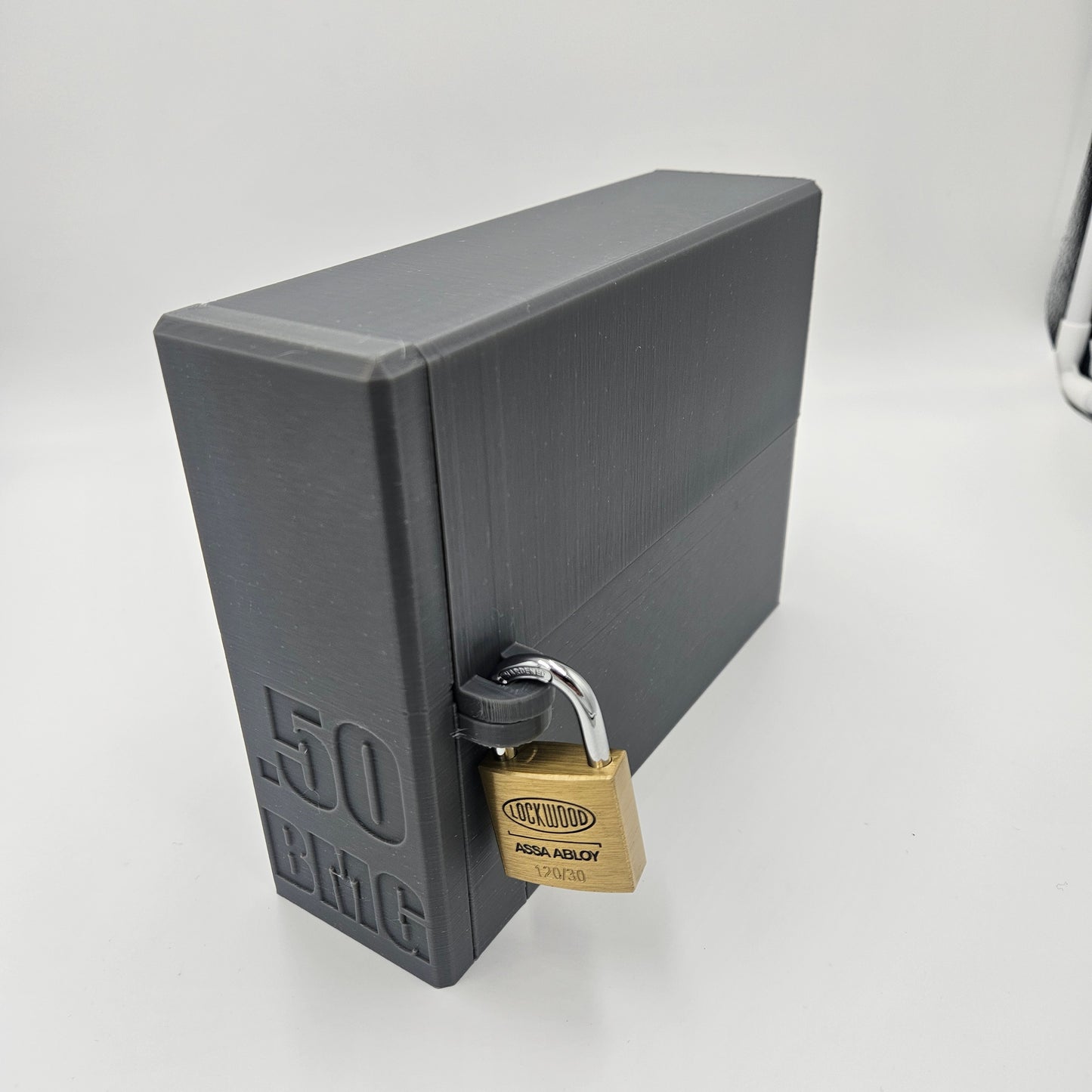 .50 BMG Lockable Ammo Box Ammunition Dispenser Lock Case 50 Round Rifle Storage