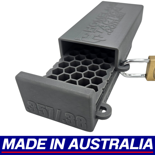 .357 Magnum .38 Special Lockable Ammo Box Ammunition Dispenser Lock Case 50 Round Rifle
