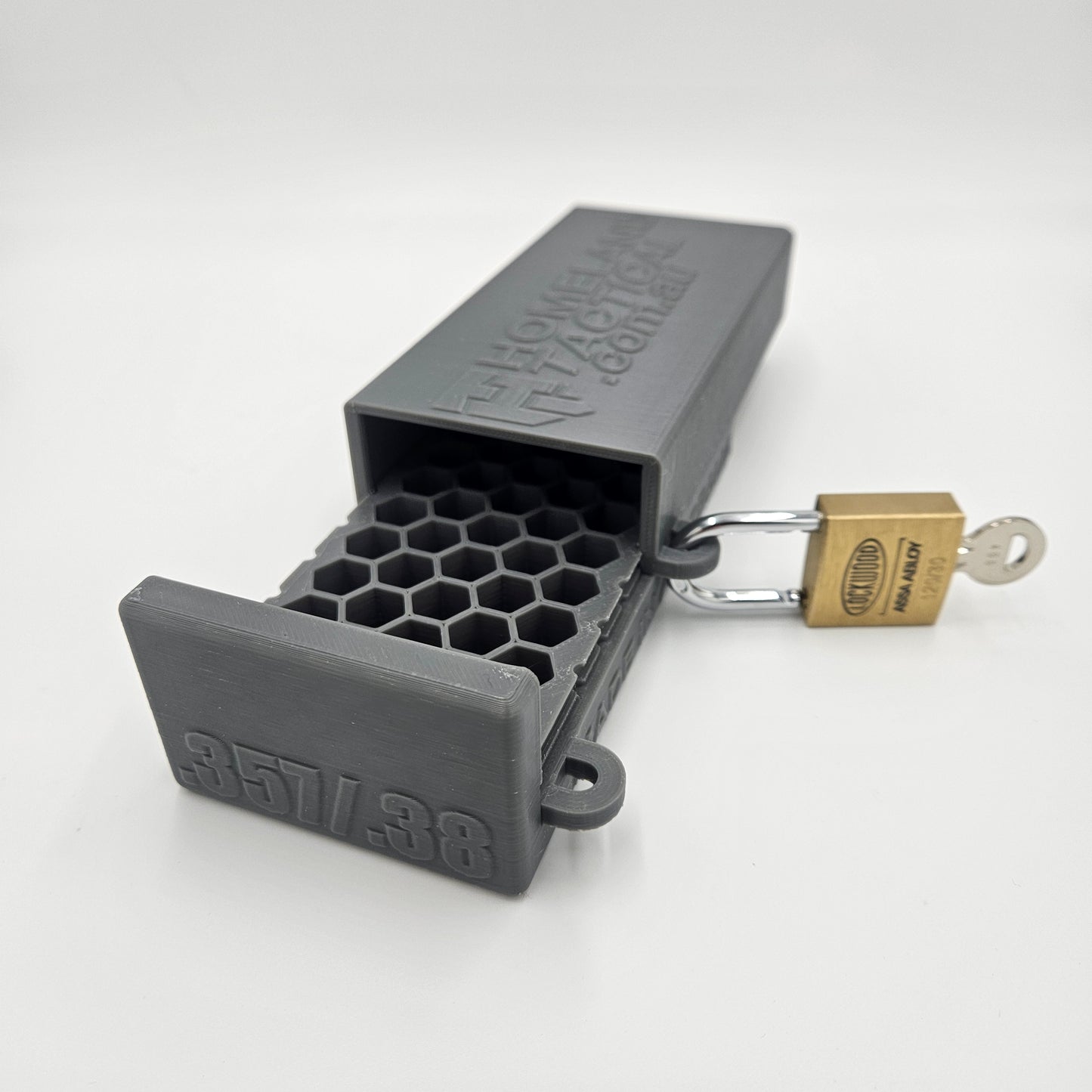 .357 Magnum .38 Special Lockable Ammo Box Ammunition Dispenser Lock Case 50 Round Rifle