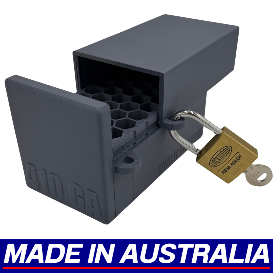 .410GA Gauge Lockable Ammo Box Ammunition Dispenser Lock Case 40 Rounds