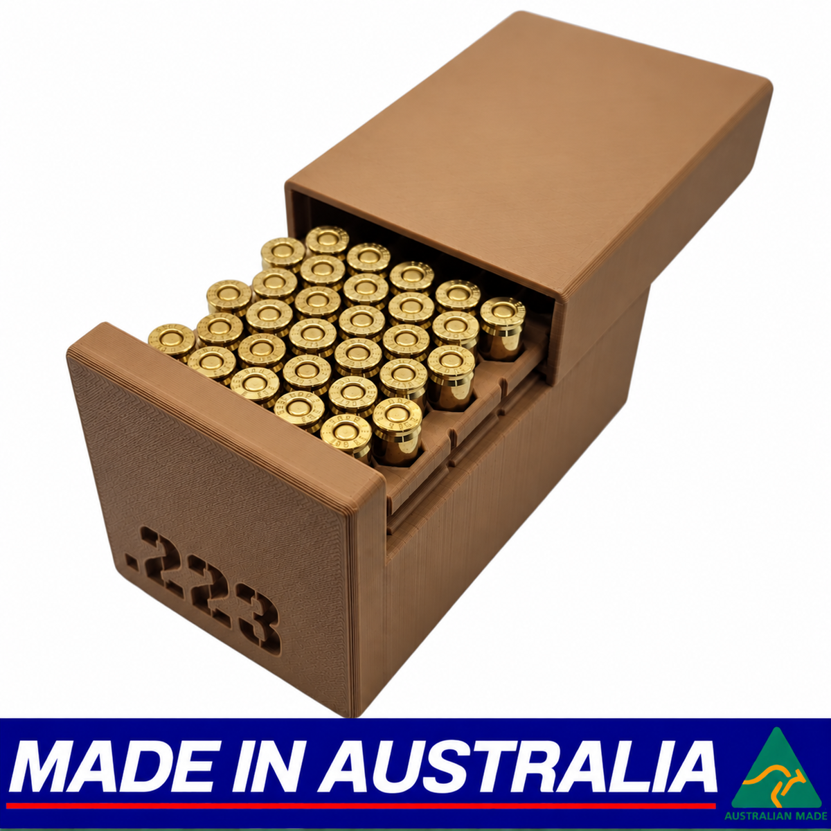 .223 Non-Locking Ammo Box Dispenser Case - 50 Round Rifle Ammunition Storage Loader Range