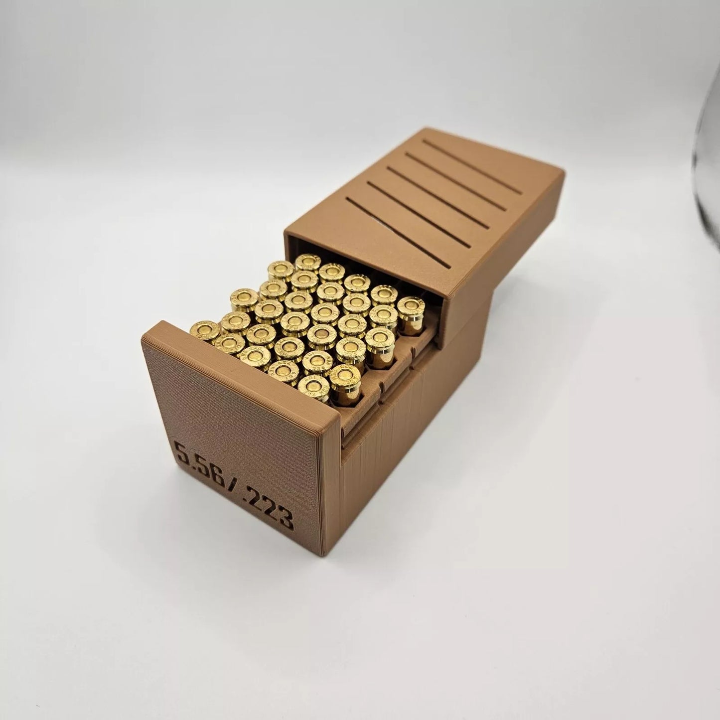 .223 Ammo Box Dispenser Case - 50 Round Rifle Ammunition Storage Loader Range