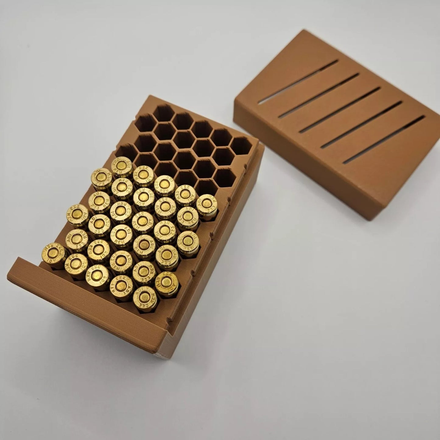 .223 Ammo Box Dispenser Case - 50 Round Rifle Ammunition Storage Loader Range